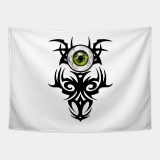 Tribal green marble eye Tapestry