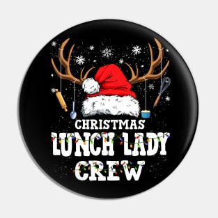 Christmas Lunch Lady Crew Santa Hat Reindeer Xmas Gift Pin