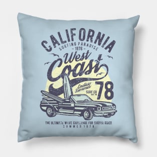 California Surfing Paradise West Coast Endless Summer Pillow