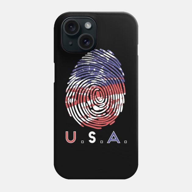 USA Fingerprint Phone Case by Contentarama