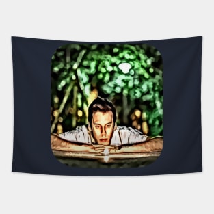 Man night trees light thinking out of box make money Tapestry