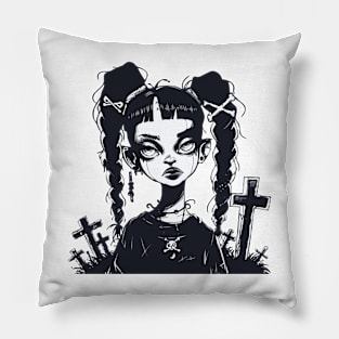 goth grave yard girl Pillow