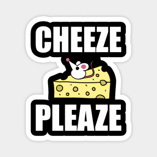 Tiny Mouse asks "Cheeze Pleaze" Magnet