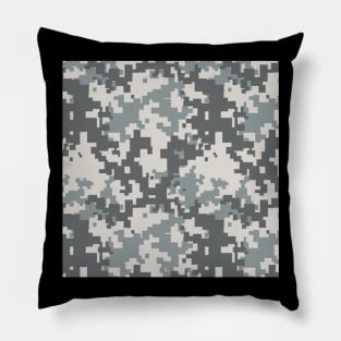 Digital Camo Pattern Gray Pillow