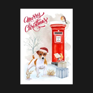 Jack Russell Terrier Merry Christmas Santa Dog T-Shirt