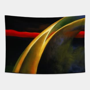 High Resolution Red and Orange Streak by Georgia O'Keeffe Tapestry