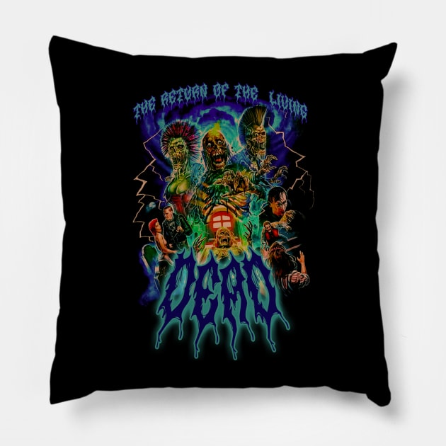 The Return Of The Living Dead, Vintage Horror. (Version 2) Pillow by The Dark Vestiary