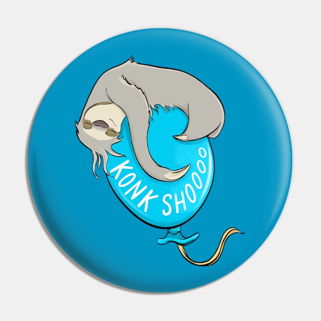 Konk Shooo Sloth Balloon Pin by CaseyHWilkinson