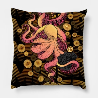 The money miner octopus. Pillow