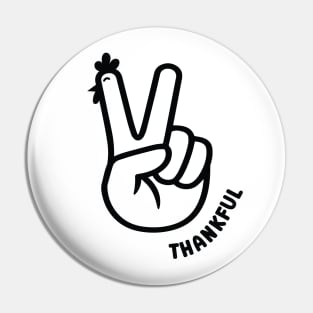 Turkey Peace Hand Sign Thanksgiving Pin