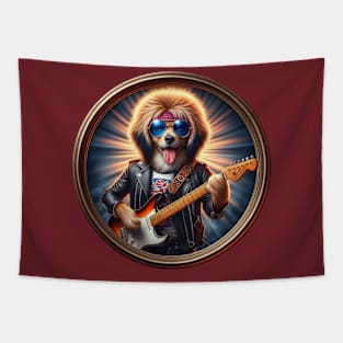 Big fur rock n roll dog Tapestry