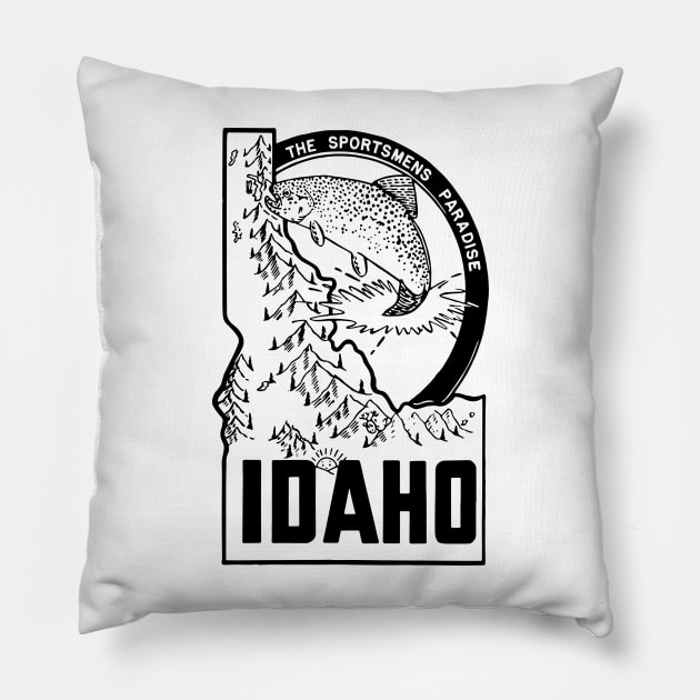 Idaho State Outline Pillow by Widmore