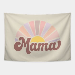 Retro Muted Pink Sunrise Mama Gift for mom to be, mothers day gift for new mom life, baby shower gift for mama, mommy and me Tapestry