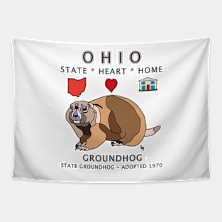 Ohio - Groundhog - State, Heart, Home - State Symbols Tapestry