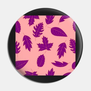 Leaves Pattern - Red and Purple on Pink Pin