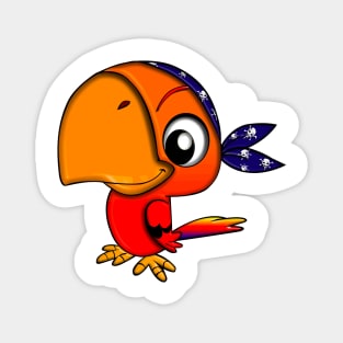 Orange parrot as pirat Magnet