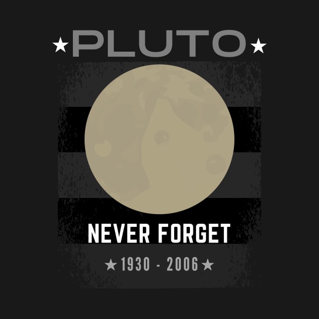 Never Forget Pluto Retro Space Science Graphic by Fabled Rags 