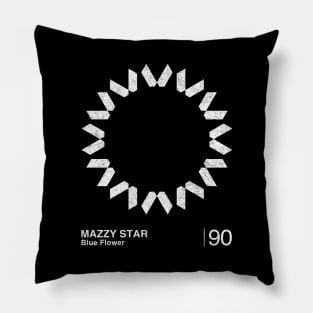 Blue Flower / Minimalist Graphic Fan Artwork Design Pillow