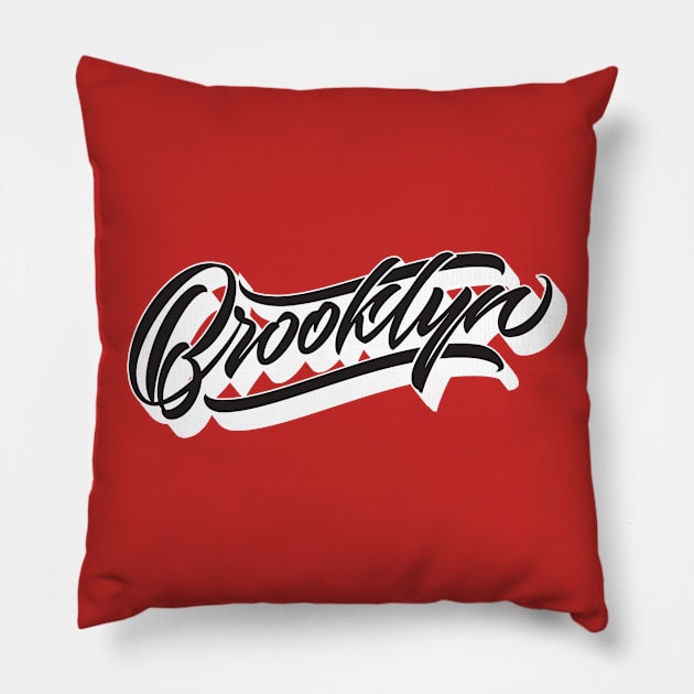 Brooklyn hand made original lettering Pillow by Already Original