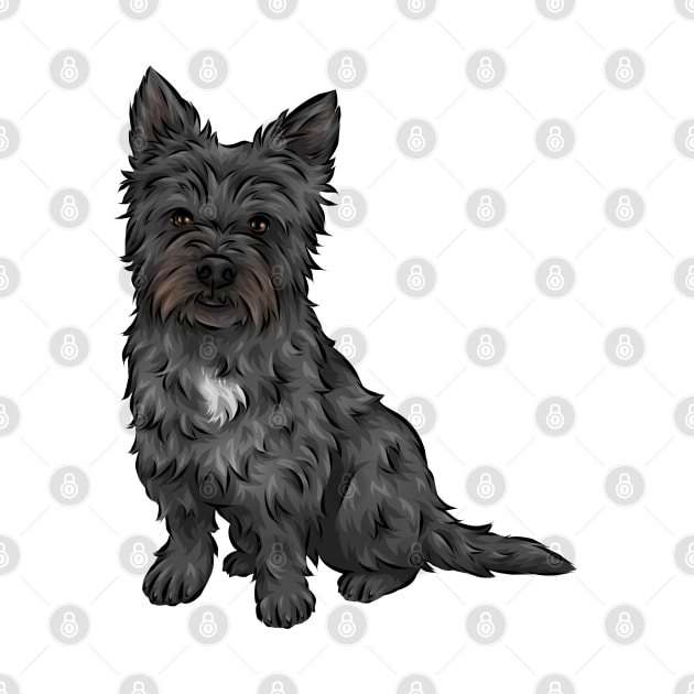 Black Cairn Terrier Dog by Shirin Illustration