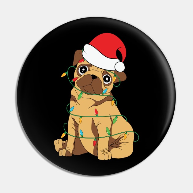 Cute Pug Christmas Tree Pin by BadDesignCo