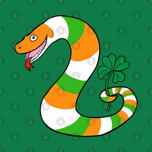 Irish snake holding a Lucky Shamrock by SNK Kreatures