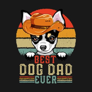 Vintage Best Dog Dad Ever Retro Headband Funny Father's Day T-Shirt