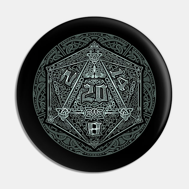 D20 Celtic Protector Pin by artlahdesigns