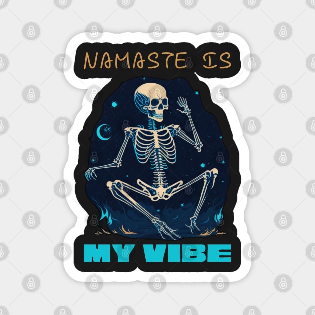 Cute Skeleton Yoga Magnet by masterpiecesai