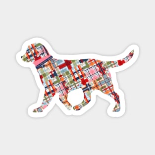 Preppy Madras Retriever Dog Magnet