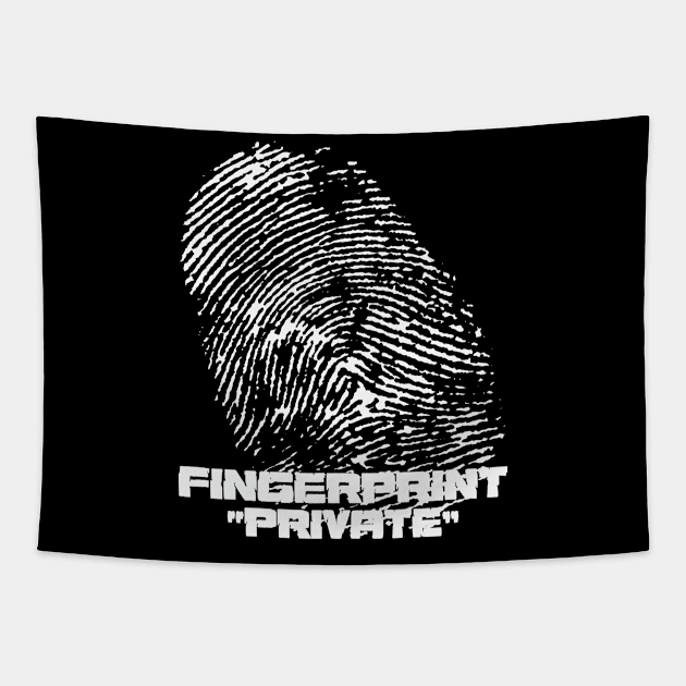 Fingerprint "Private" Tapestry by Aloha Designs