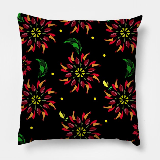 Native American style flowers Pillow by jen28