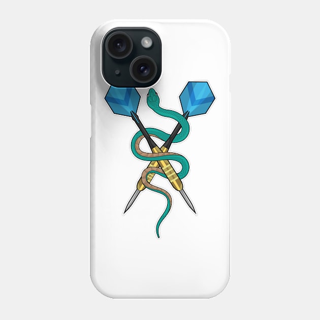 Snake at Darts with Dart Phone Case by Markus Schnabel