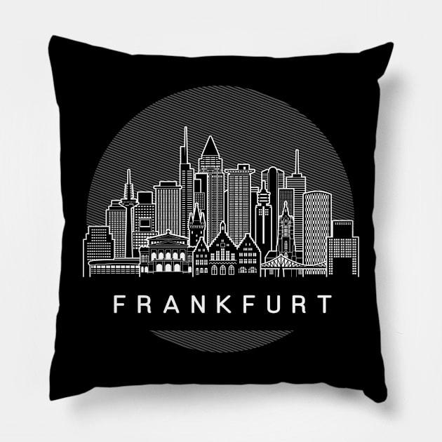 Frankfurt Germany Skyline Pillow by travel2xplanet