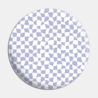 Warped Checkerboard, White and Lavender Pin