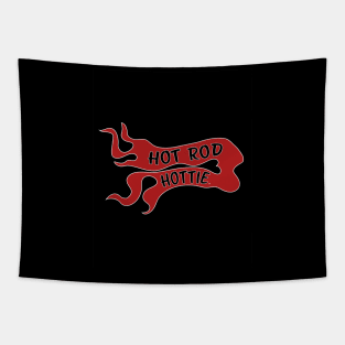 Hot Rod Hottie Flame Logo in Red/Black Tapestry