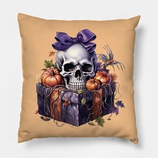 Purple Halloween Skull gift Pumpkin Pillow