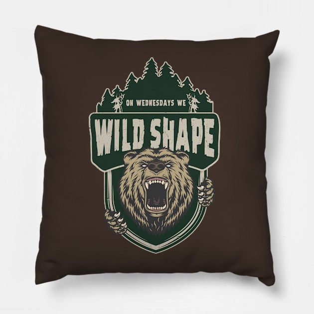 On Wednesdays We Wild Shape Pillow by KennefRiggles