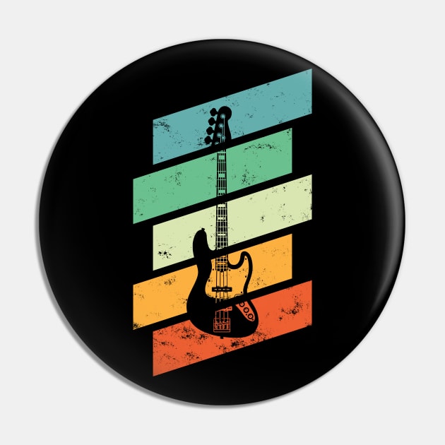 Vintage Style J-Style Bass Guitar Retro Colors Pin by nightsworthy