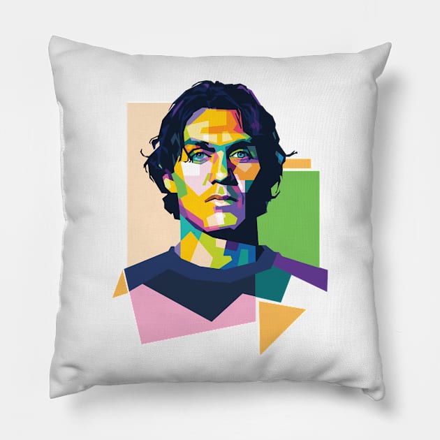 Paolo Maldini WPAP Pillow by can.beastar