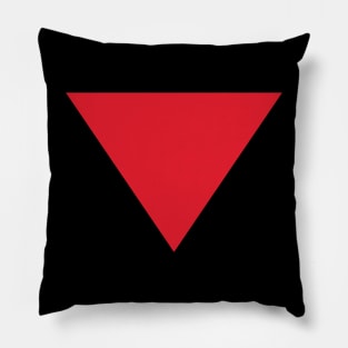 Inverted Red Triangle Pillow