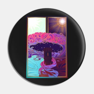 Tower of dreams at the edge of day and night. Concept art Pin