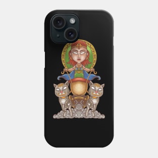 Goddess of the Norse: Viking Goddess Freya and Her Feline Chariot Phone Case