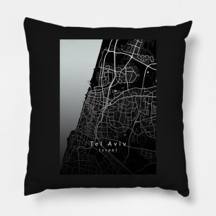 Tel Aviv Israel City Map dark Pillow