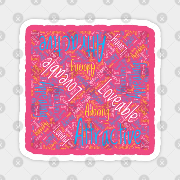 Loveable Typography Art Magnet by Abeer Ahmad