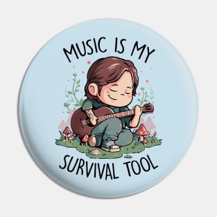 Music is My Survival Tool - Cute Game Geek Gift Pin