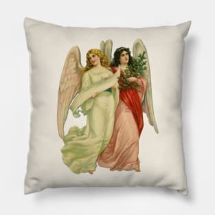 Vintage Victorian Christmas Angels Pillow