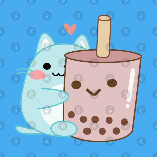 Cute Cat drinking bubble milk tea by wienterd