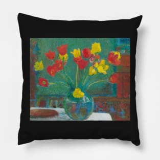 bouquet of tulips 1960 - Cuno Amiet Pillow