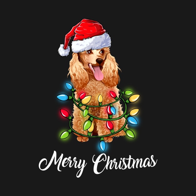 Matching Christmas Gifts Poodle Dog Light Merry Christmas Tshirt by US GIFT